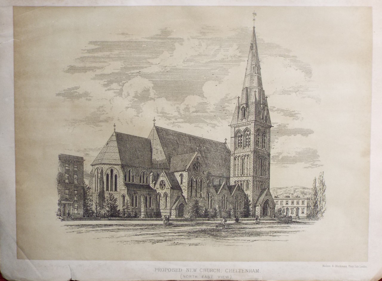 Photolithograph - Proposed New Church, Cheltenham. (North East View.)