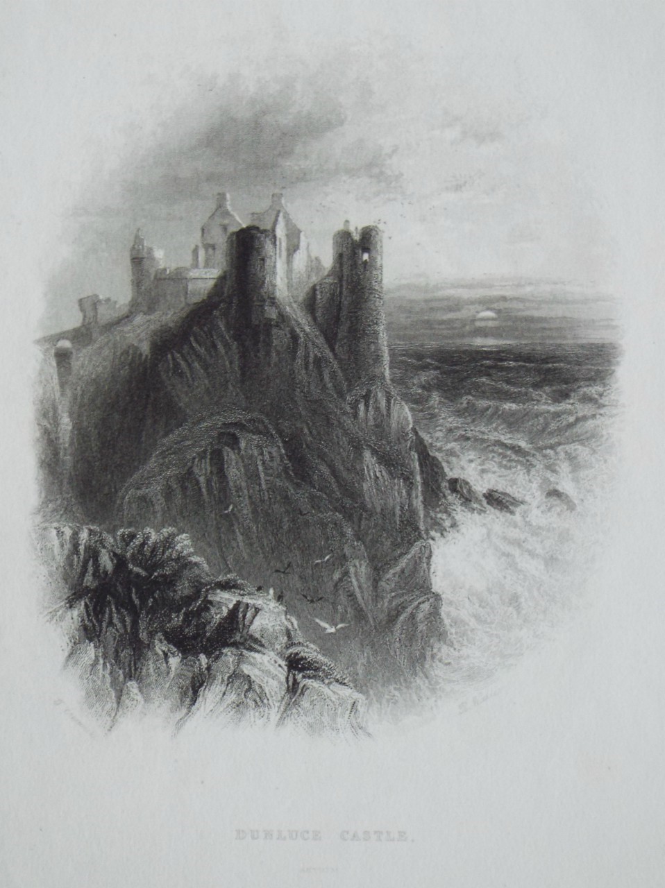 Steel Vignette - Dunluce Castle, Antrim. - Wallis