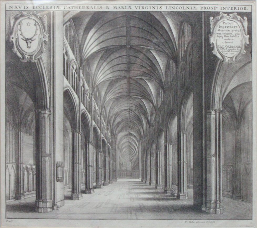 Print - Navis Ecclesiae Cathedralis B Maria Virginis Lincolniae Prosp Interior - Hollar