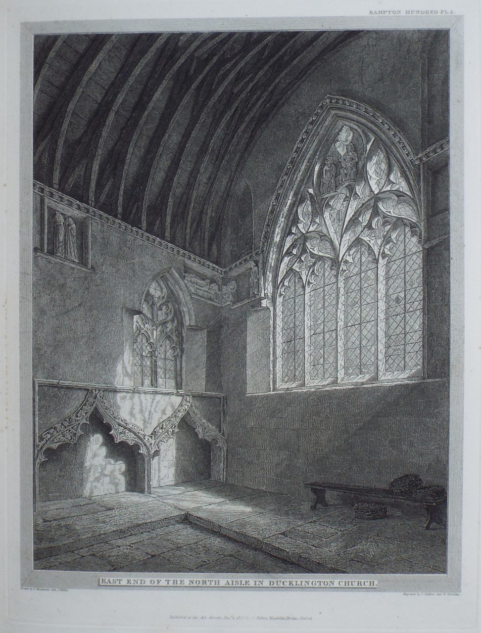 Print - East End of the North Aisle in Ducklington Church. - Skelton