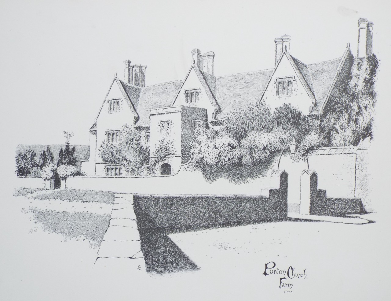 Lithograph - Purton Church Farm