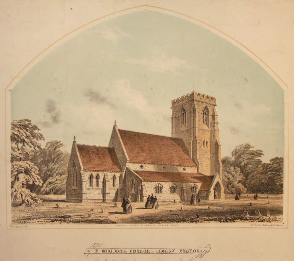 Lithograph - St. Michael's Church, Cherry Burton - Massey
