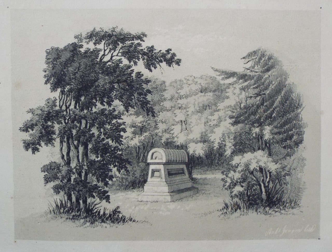Lithograph - The Tomb of Mr. Beckford's favourite Dog. - Groom