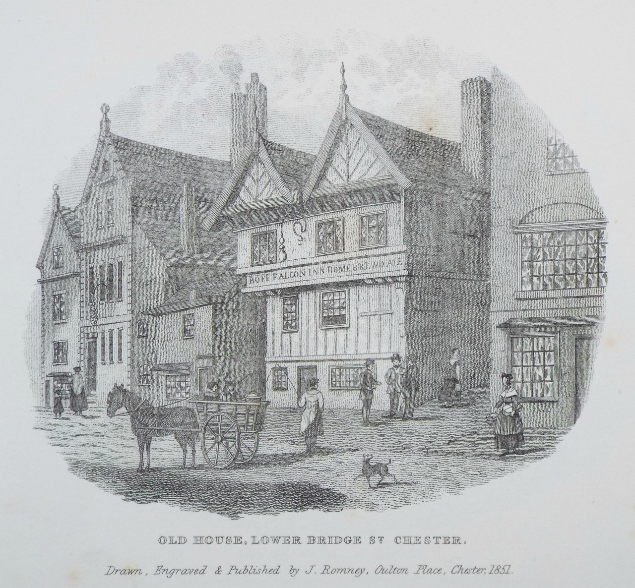 Print - Old House, Lower Bridge St. Chester. - Romney