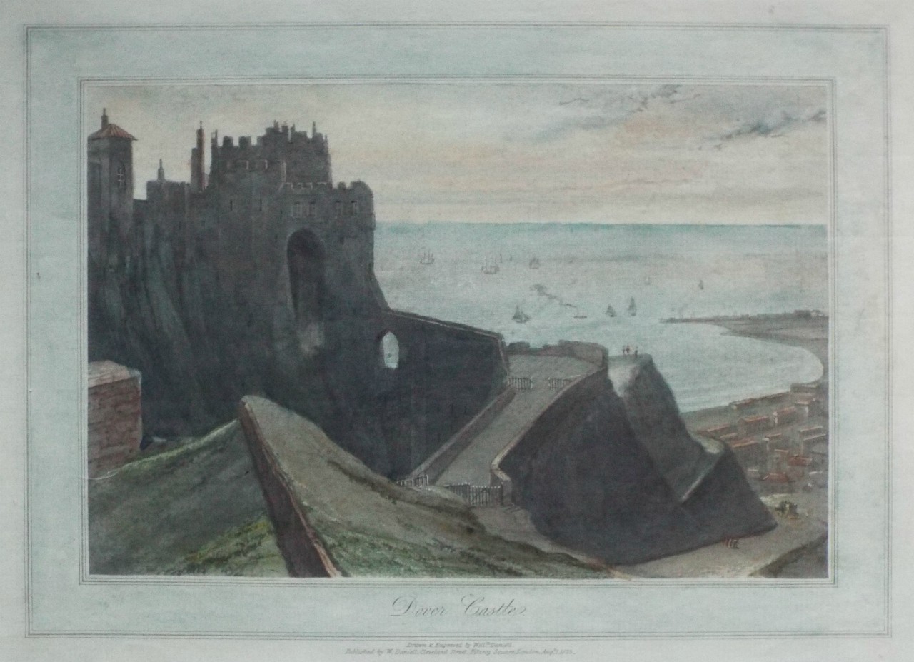 Aquatint - Dover Castle. - Daniell