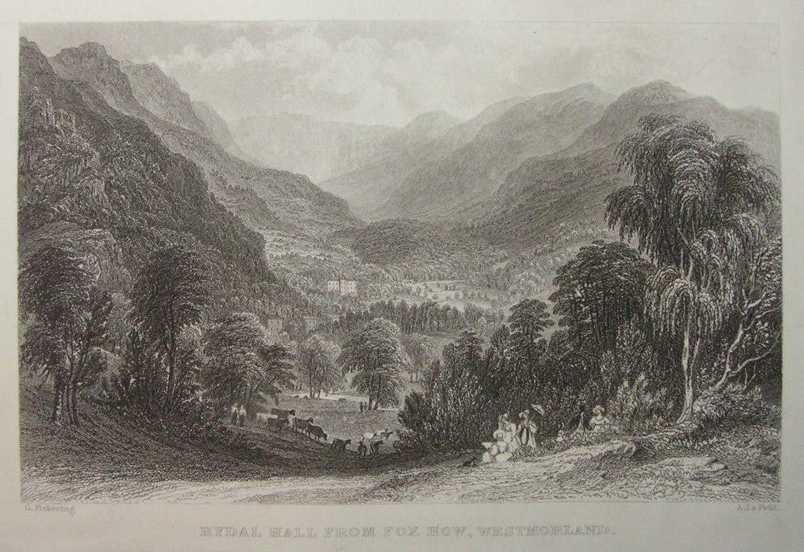 Print - Rydal Hall, From Fox How, Westmorland. - Le