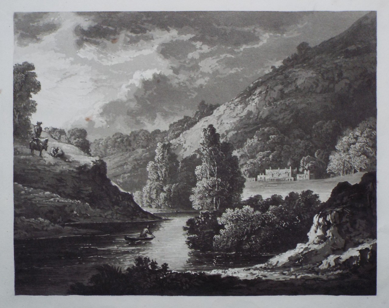 Aquatint - (Claverton Near Bath) - Fielding