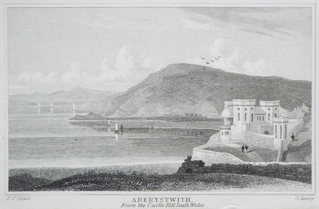 Print - Aberystwith. From the Castle Hill South Wales. - Lacey