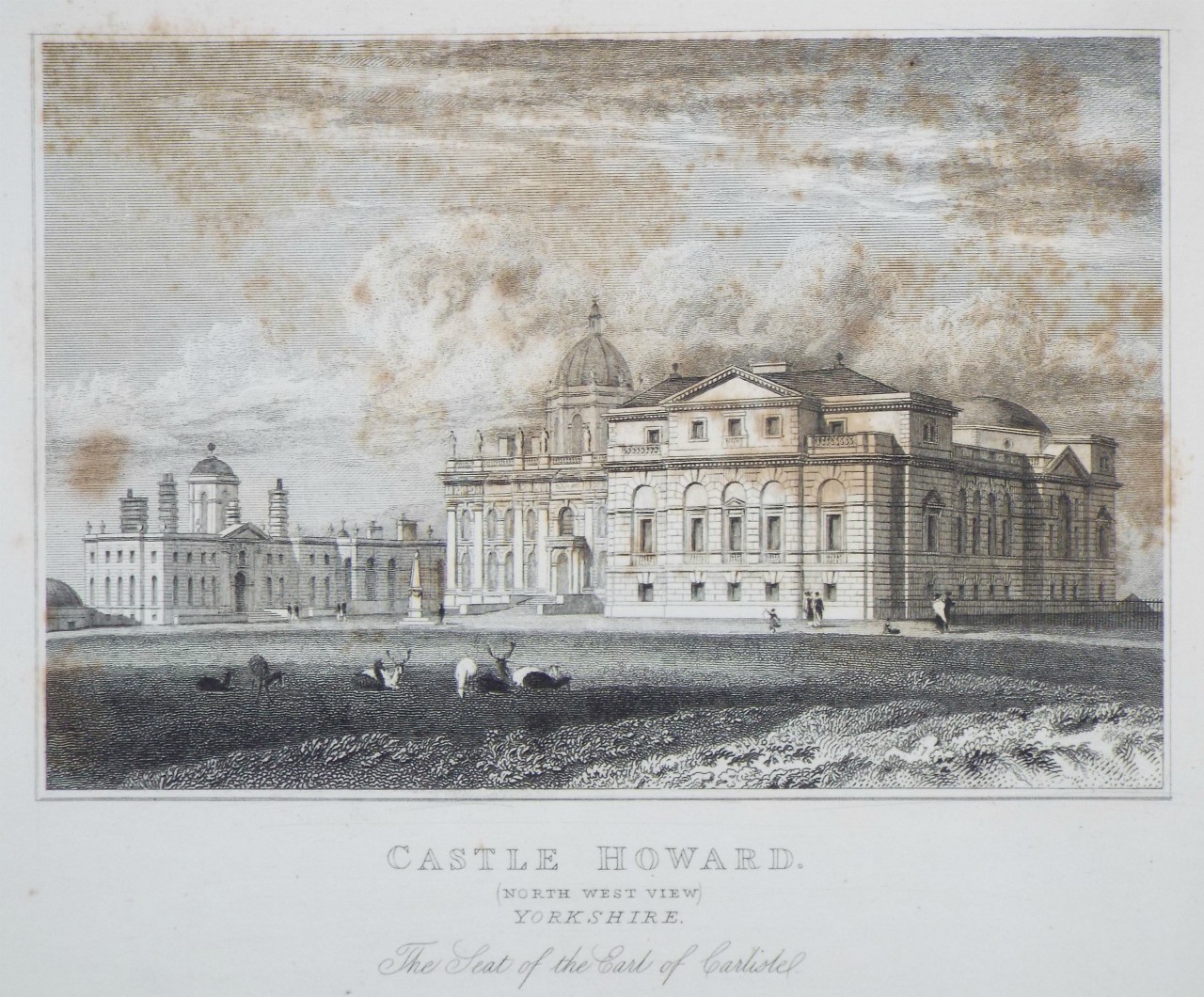 Print - Castle Howard. (North West View) Yorkshire. The Seat of the Earl of Carlisle. - Rawle