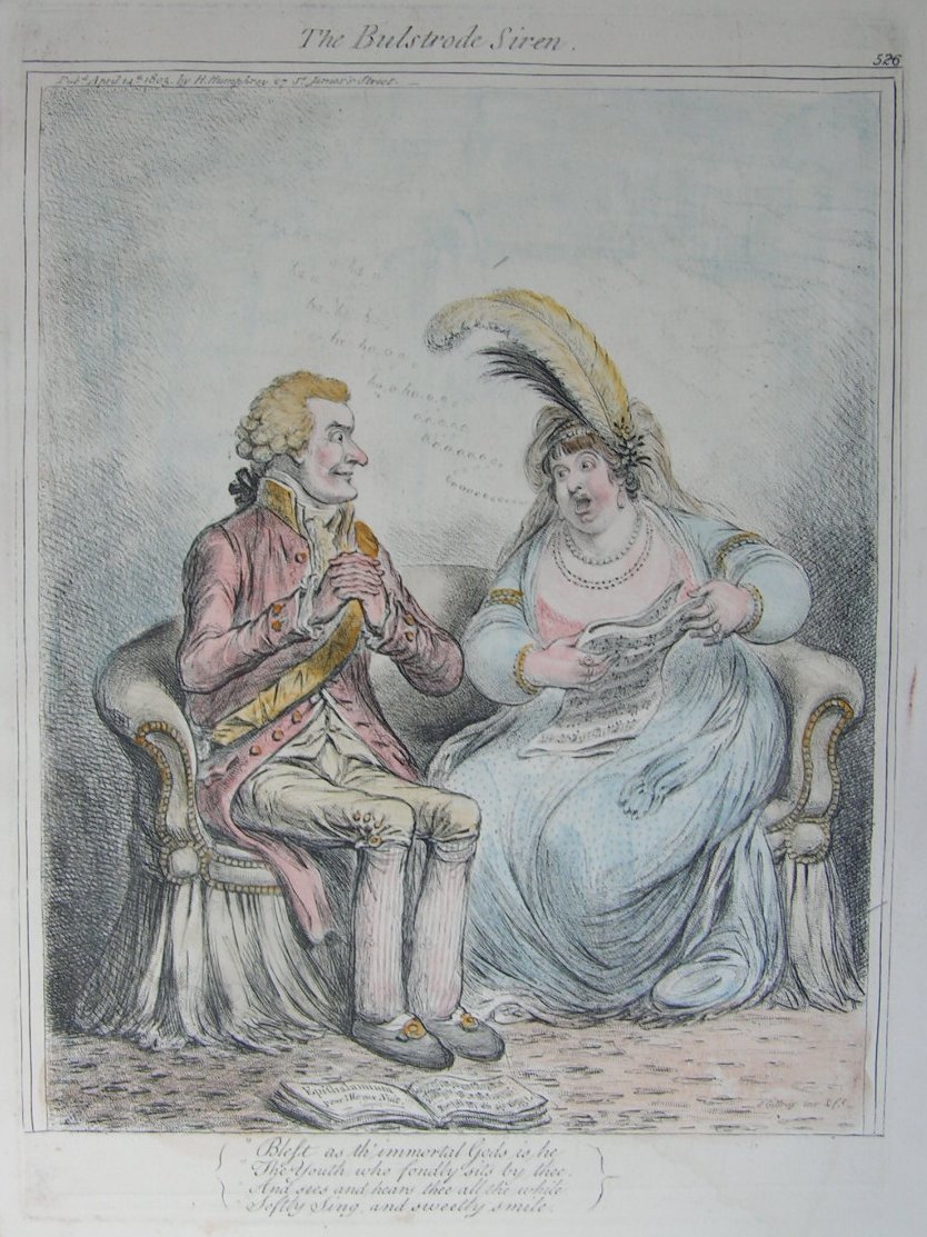 Etching - The Bulstrode Siren - Gillray