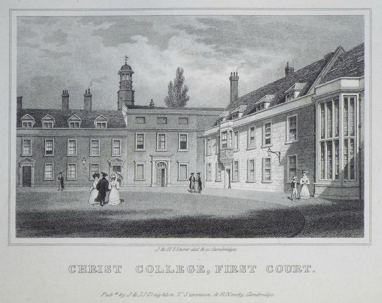 Print - Christ College, First Court. - Storer