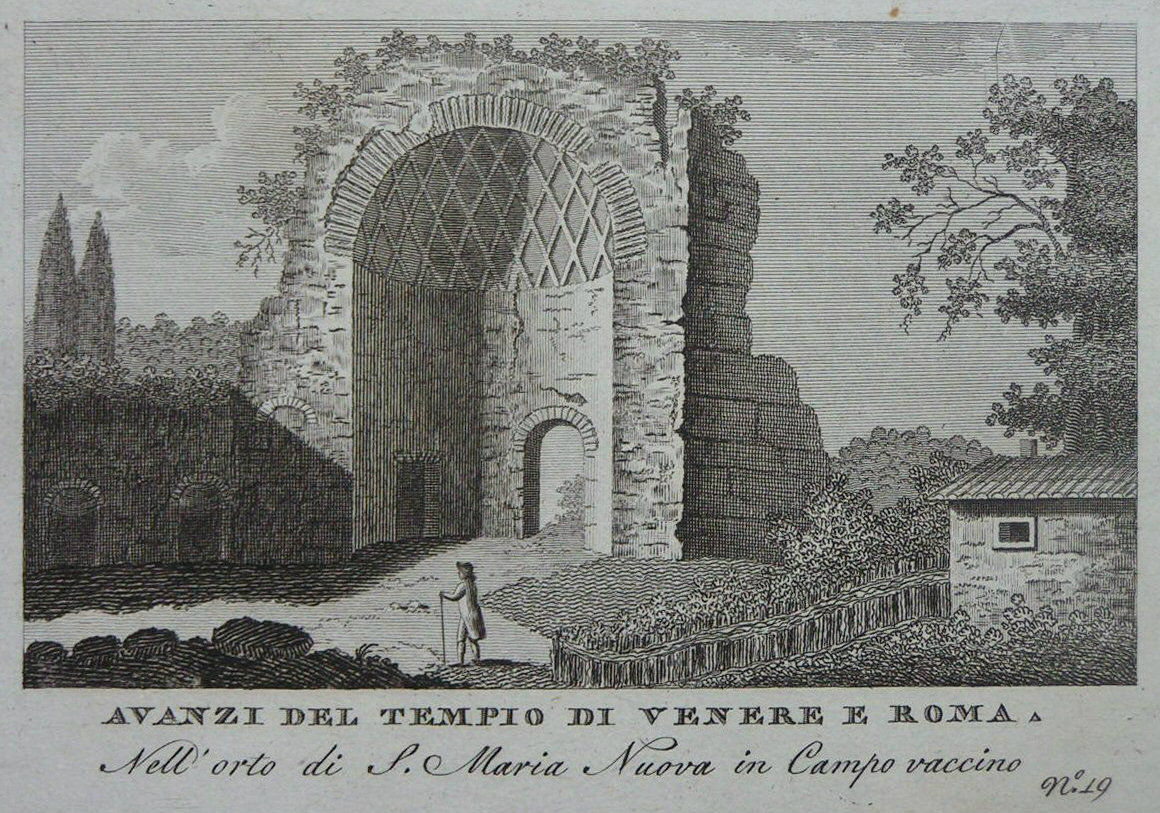 Print - Avanzi del Templo di Venere e Roma. Nell' orto di S. Maria Nuova in Campo vaccino