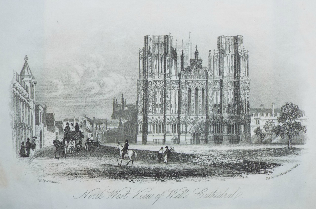 Steel Vignette - North West View of Wells Cathedral. - J