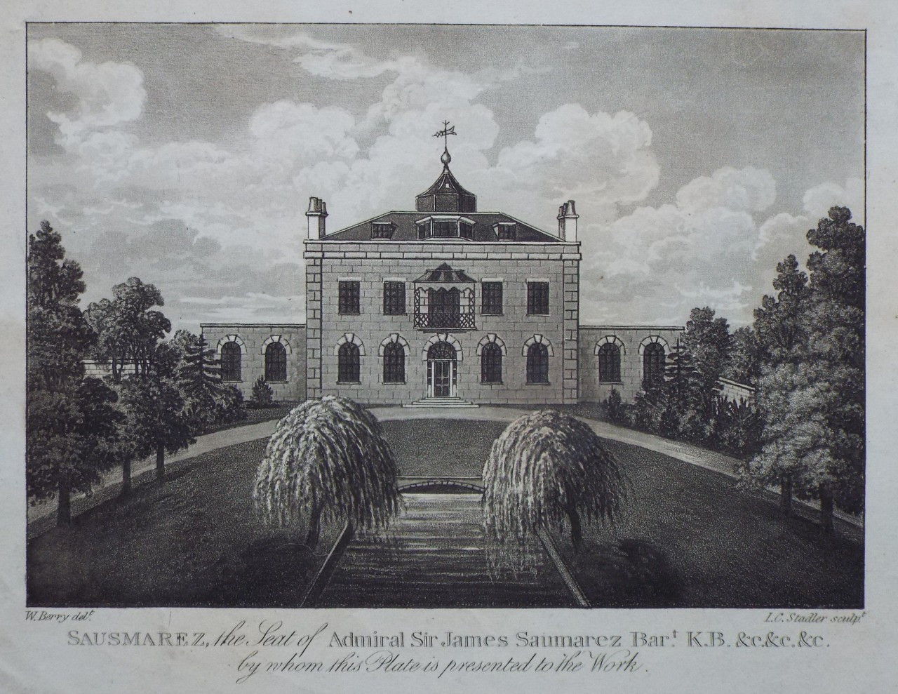 Aquatint - Sausmarez, the Seat of - Stadler