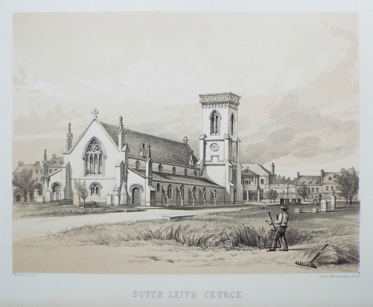 Lithograph - South Leith Church - 