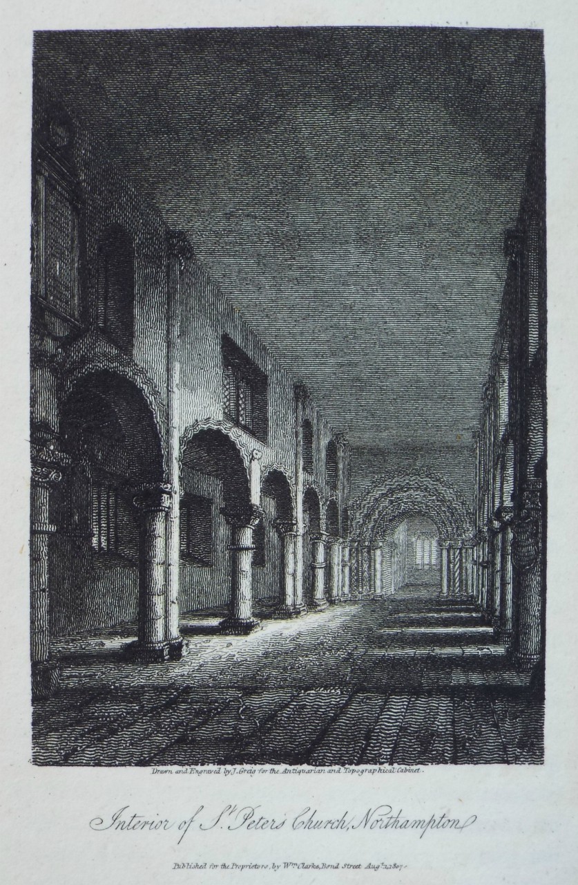 Print - Interior of St. Peters Church, Northampton. - Greig