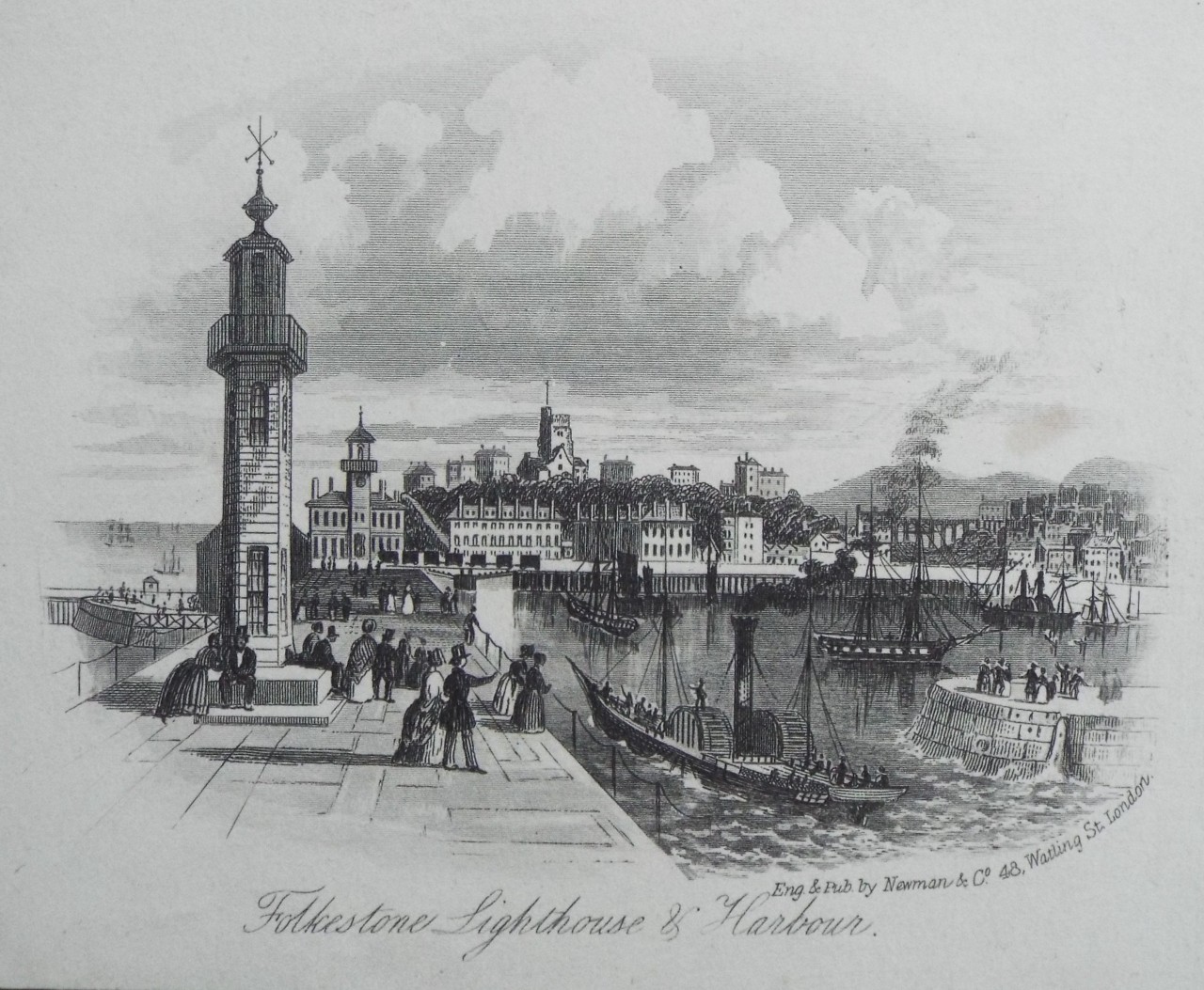 Steel Vignette - Folkestone Lighthouse & Harbour. - Newman