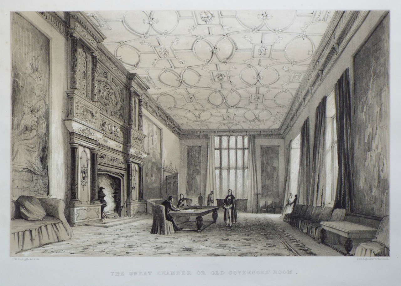 Lithograph - The Great Chamber or Old Governors' Room. - Radclyffe