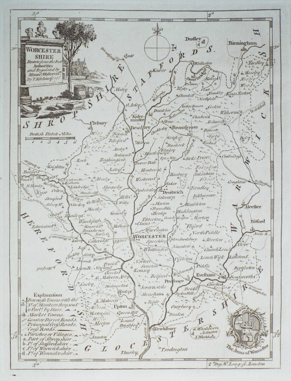 Map of Worcestershire