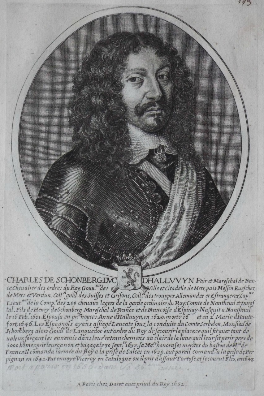 Print - Charles de Schonberg Duc Halluvyn
