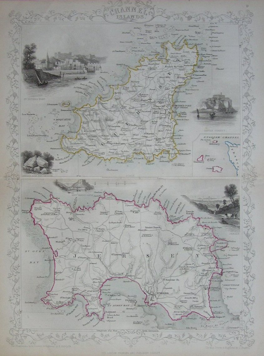 Map of Channel Islands - Rapkin