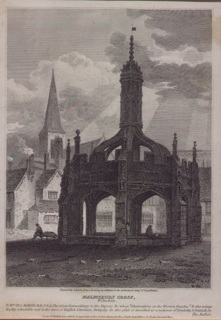 Print - Malmsbury Cross, Wiltshire - Rawle