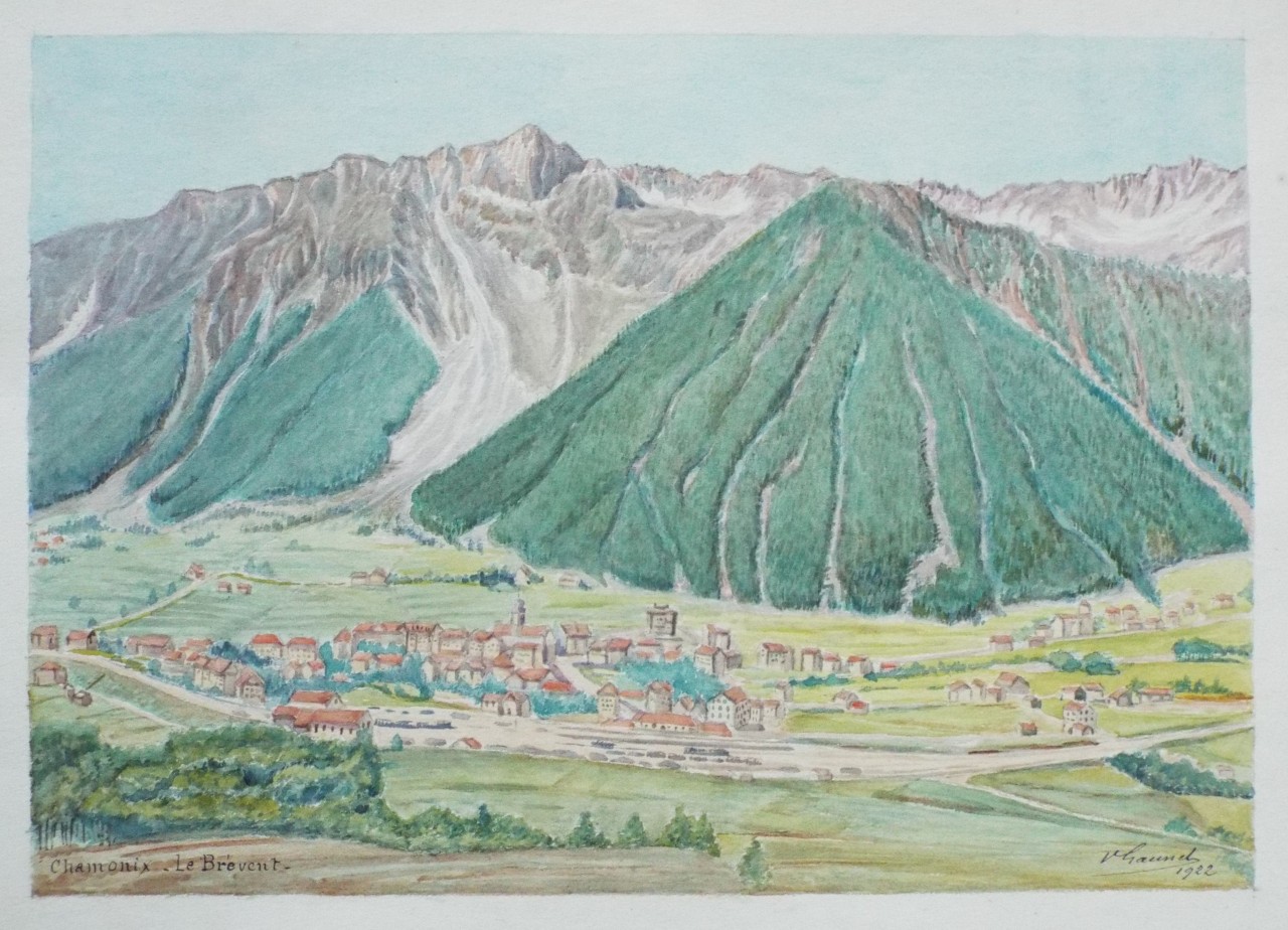 Watercolour - Chamonix. Le Brevent.