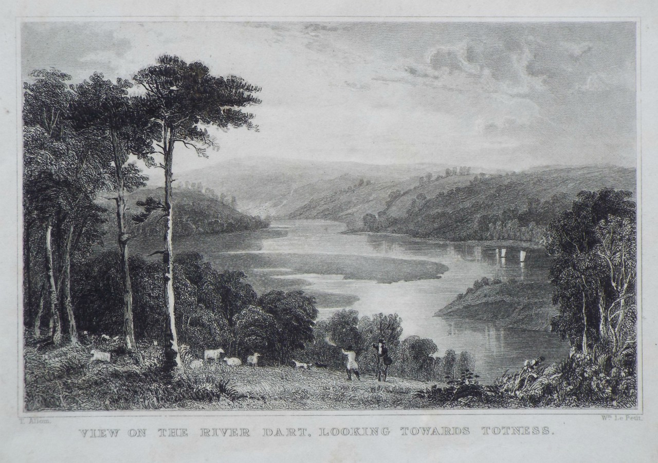 Print - View on the River Dart, looking towards Totness. - Le