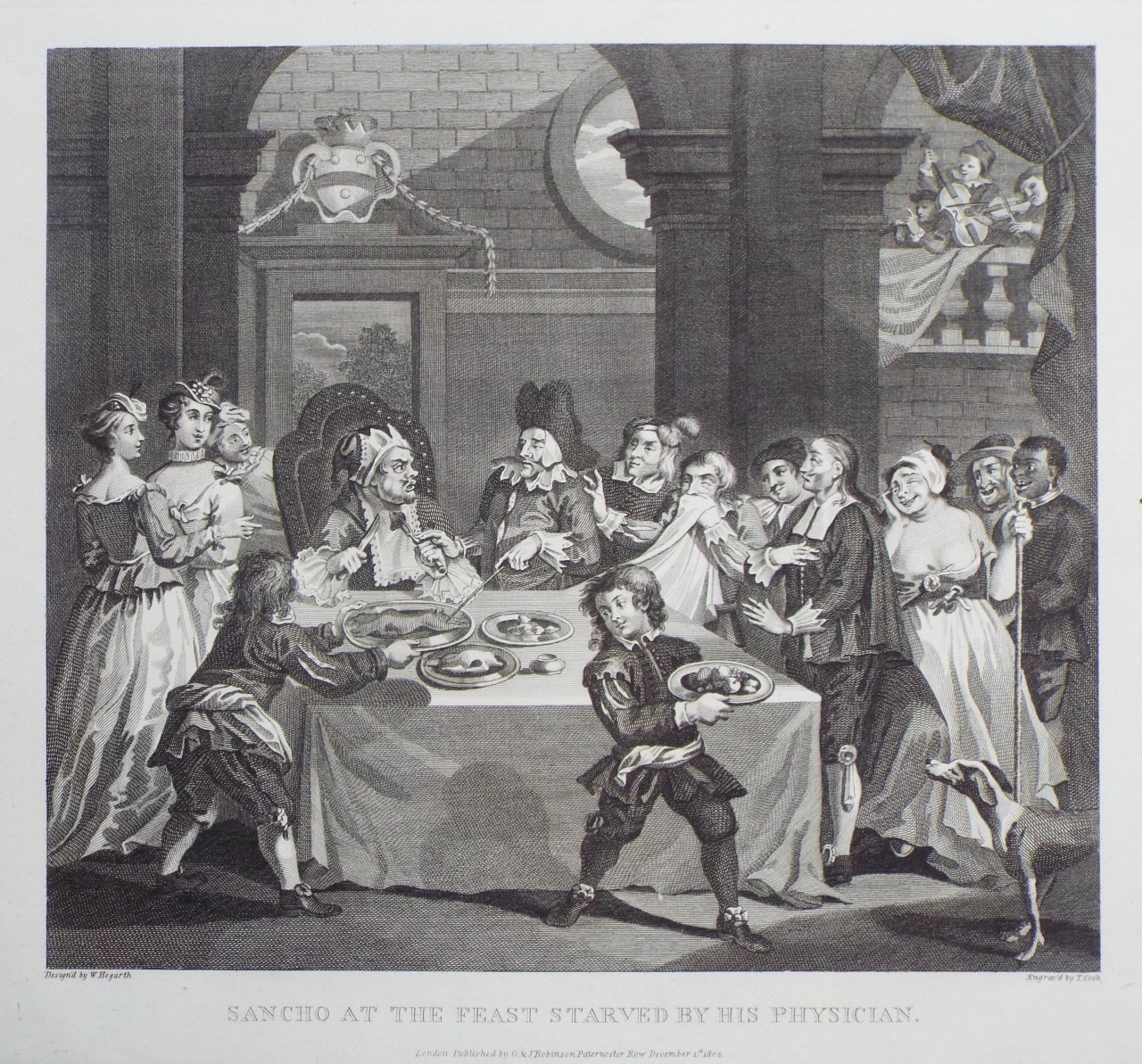 Print - Sancho at the Feast Starved by his Physician. - Cook