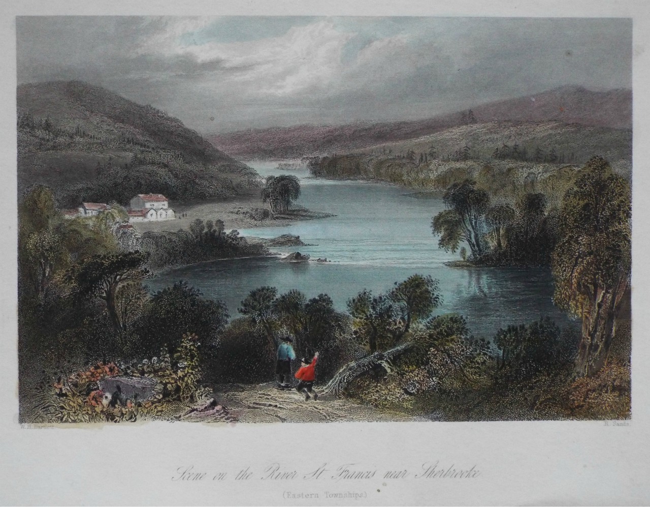 Print - Scene on the River St. Francis near Sherbrooke. (Eastern Townships) - Sands