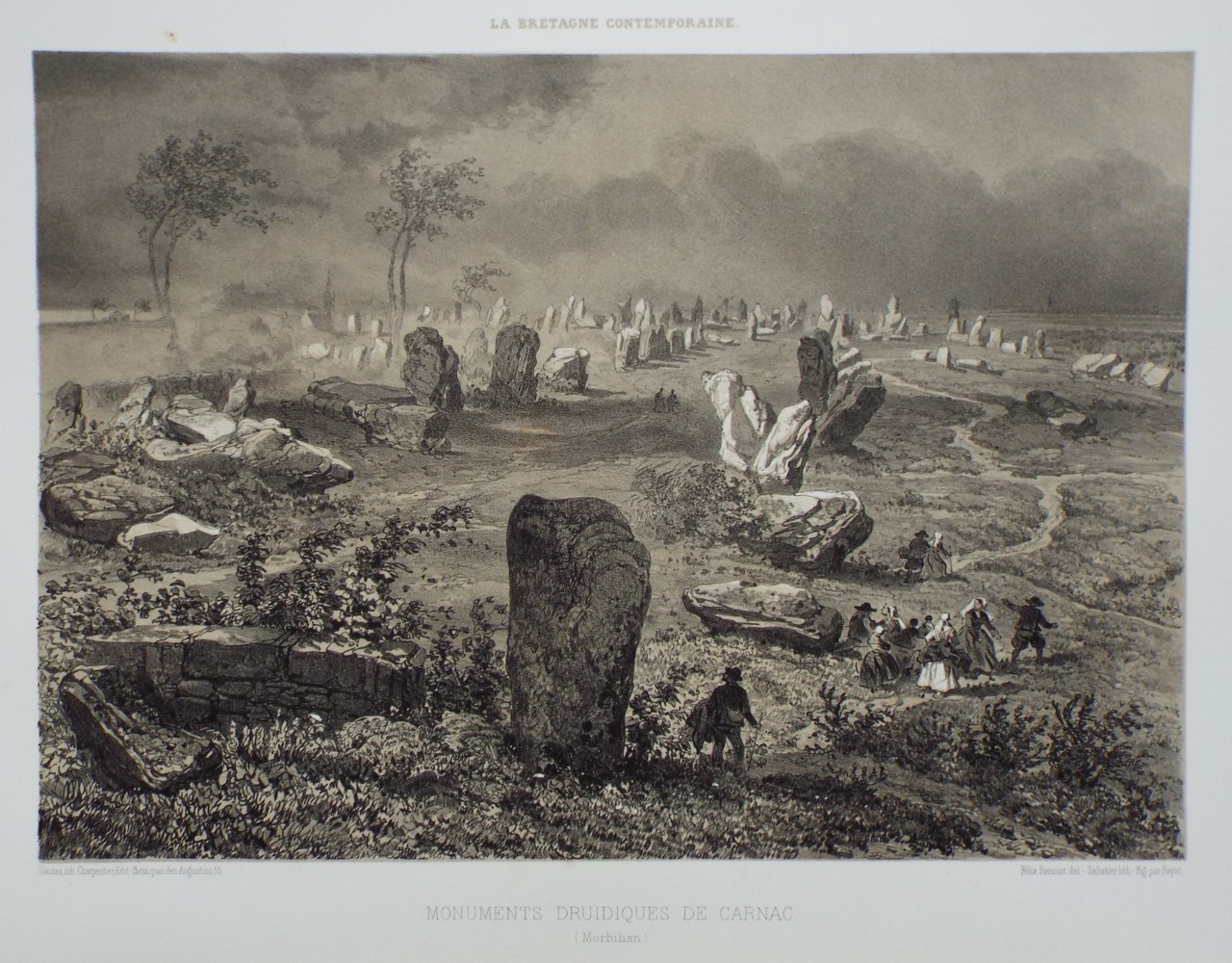 Lithograph - Monuments Druidiques de Carnac. (Morbihan) - 