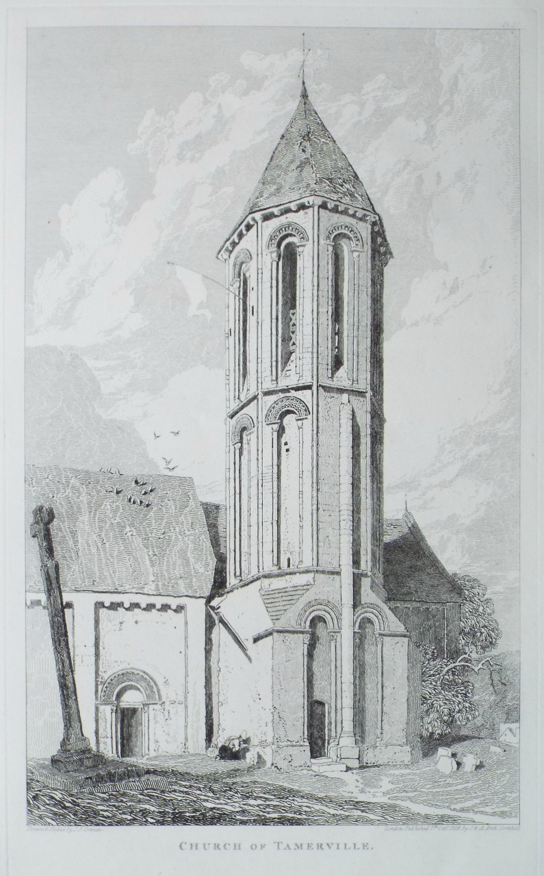 Etching - Church of Tamerville. - Cotman