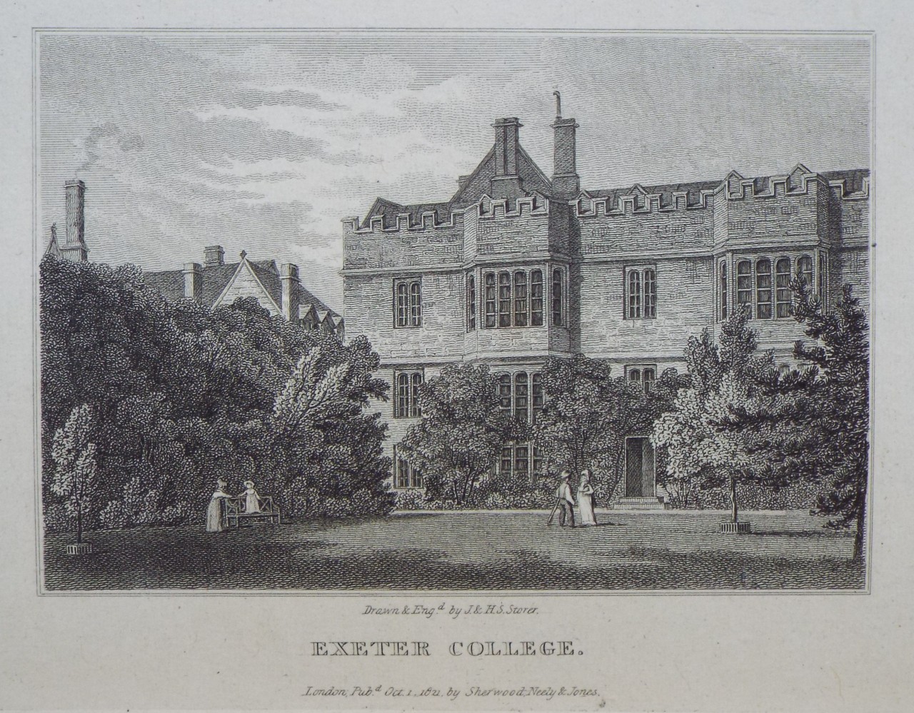 Print - Exeter College. - Storer