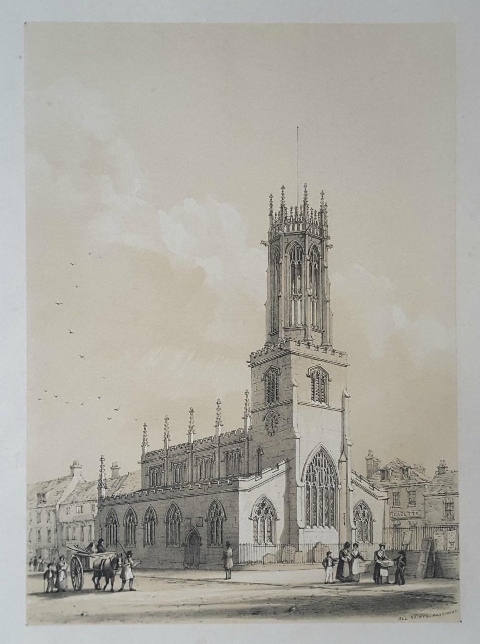 Lithograph - All Saints, Pavement. - Monkhouse