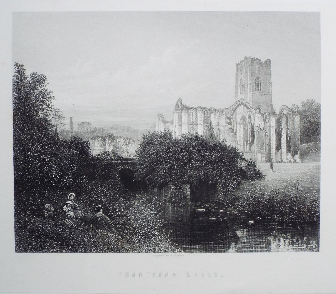 Print - Fountains Abbey. - Willmore