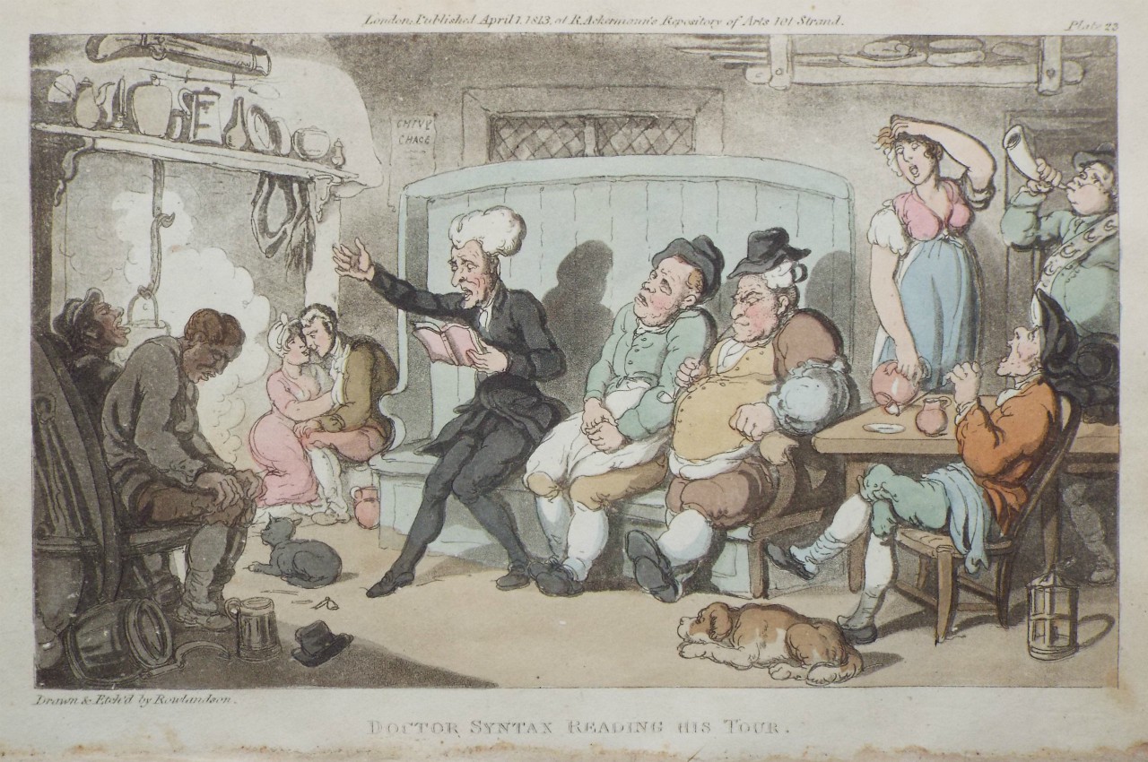 Aquatint - Doctor Syntax Reading his Tour - Rowlandson