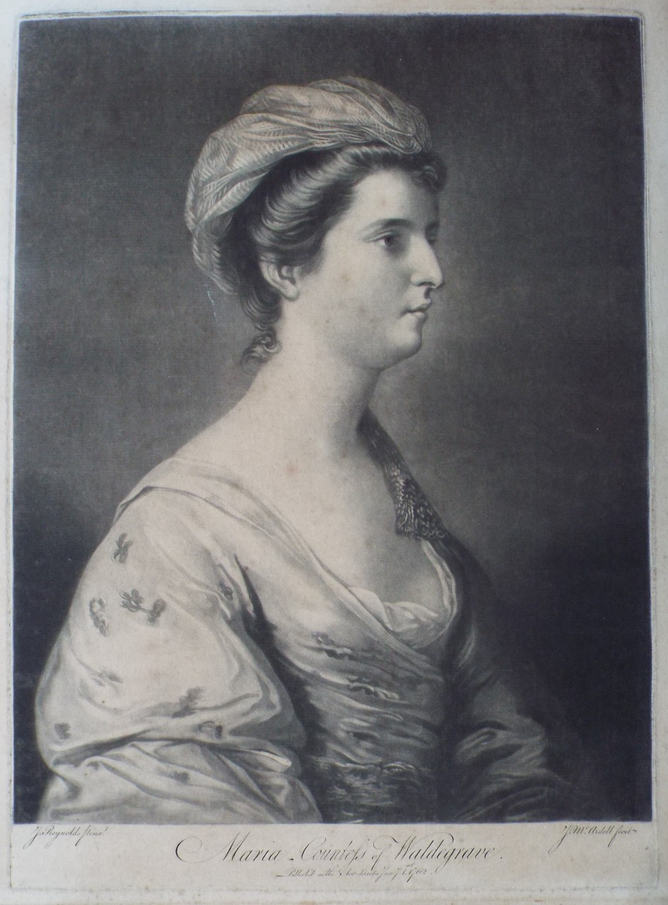 Mezzotint - Maria, Countess of Waldegrave, 1762. Knight of the Garter. - MacArdell