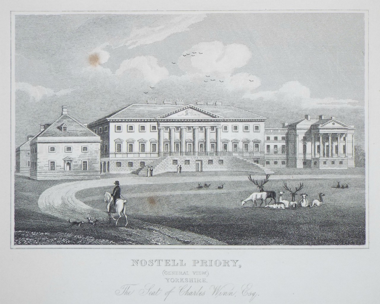 Print - Nostell Priory, (General View) Yorkshire. The Seat of Charles Winn, Esq. - Neale