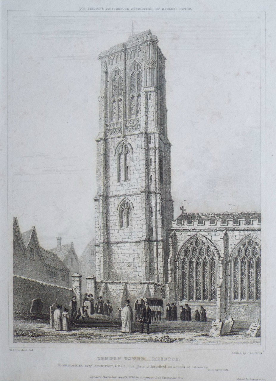 Print - Temple Tower, Bristol. - Le