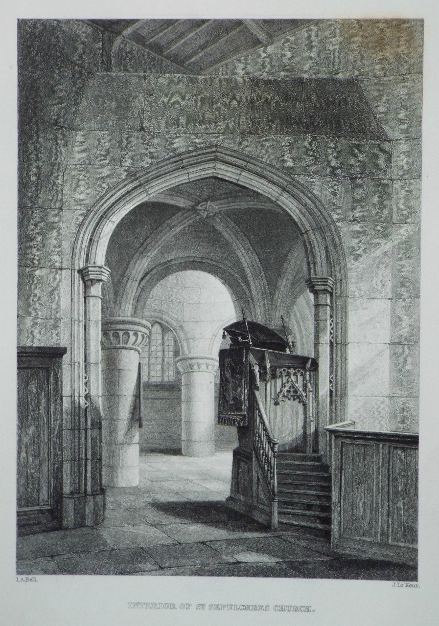 Print - Interior of St. Sepulchres Church. - Le