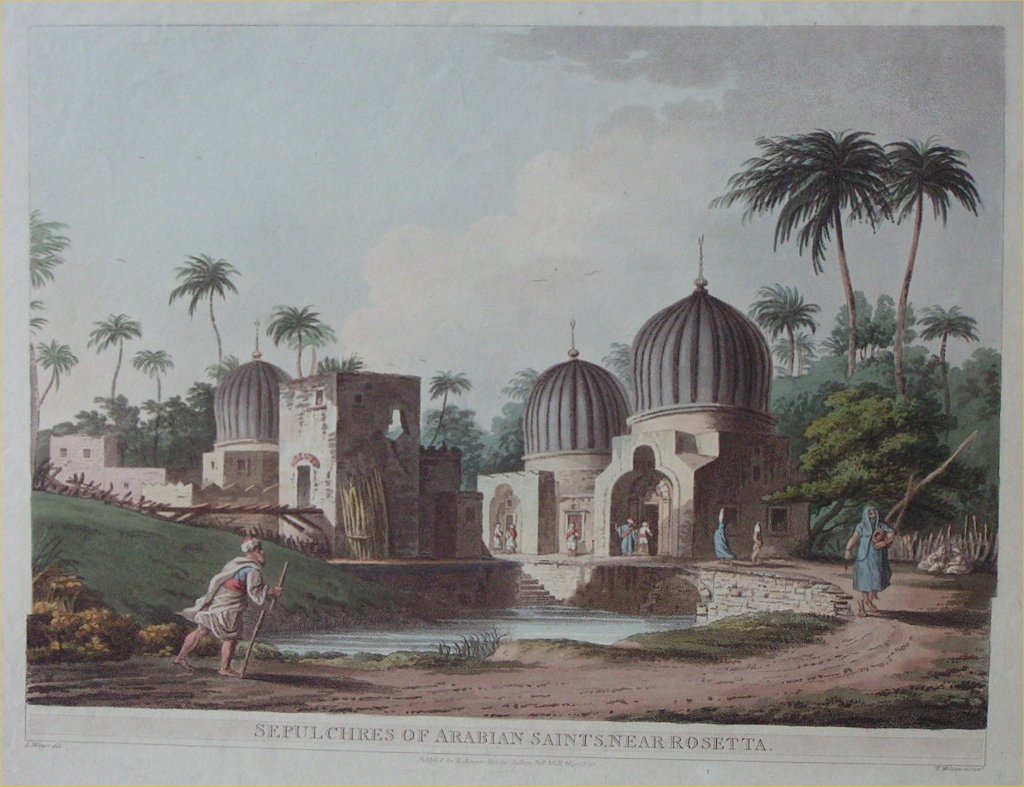 Aquatint - Sepulchres of Arabian Saints Near Rosetta - Milton