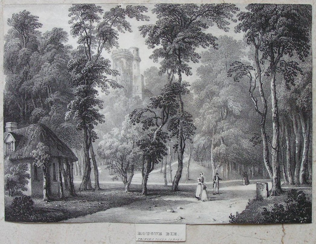 Lithograph - Hougue Bie, Princes Tower Jersey