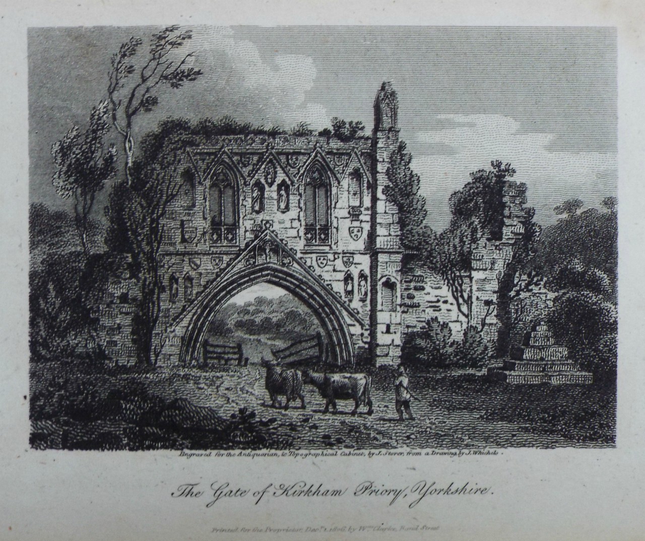 Print - The Gate of Kirkham Priory, Yorkshire. - Storer