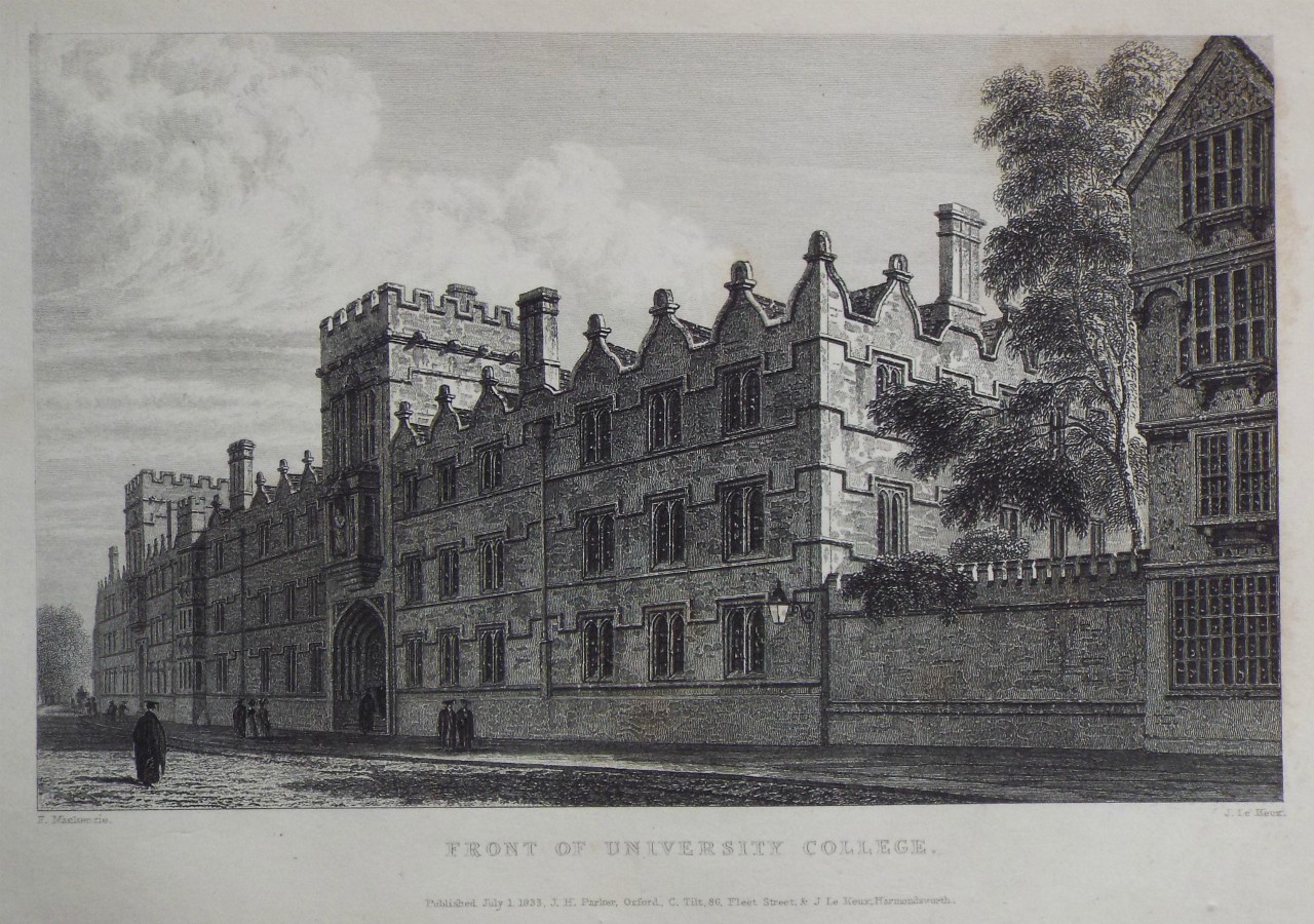 Print - Front of University College. - Le
