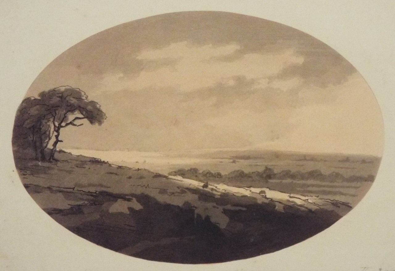 Aquatint - View from the extremity of Hound's down. - Gilpin