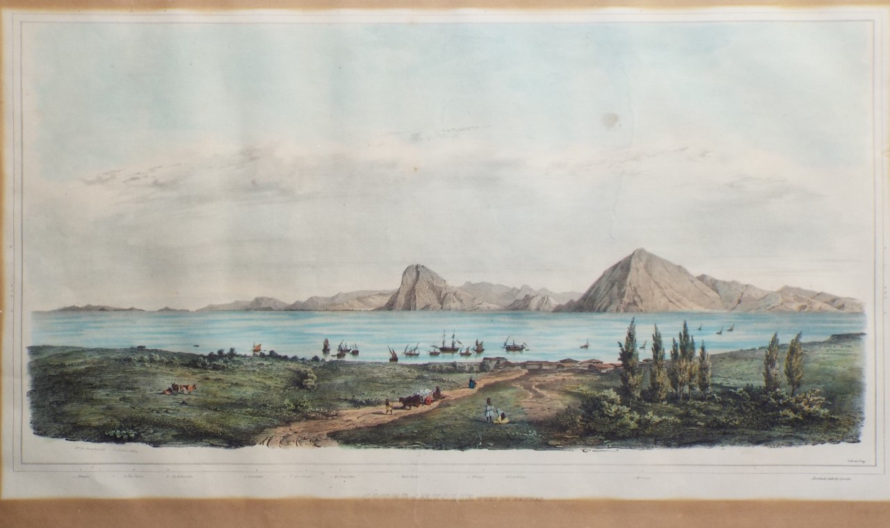 Lithograph - Cotes d'Aetolie vues de Patras - Stackelberg