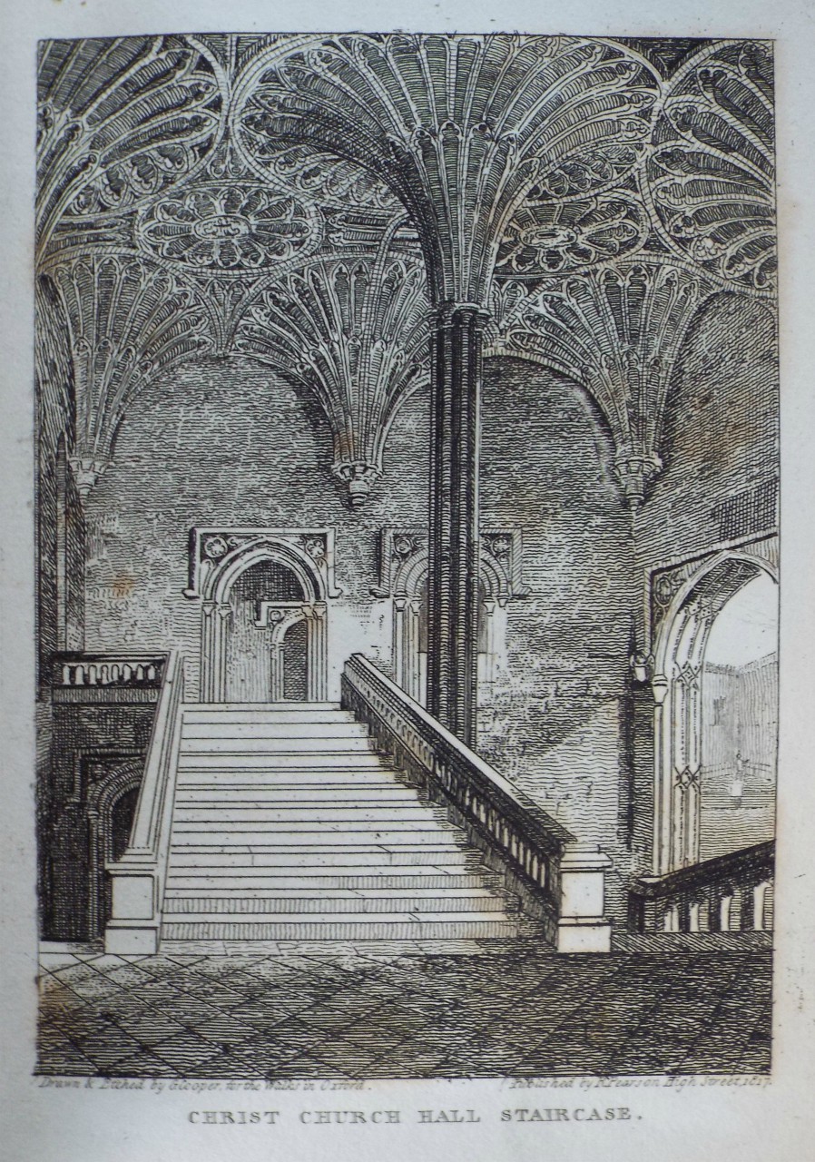 Etching - Christ Church Hall Staircase. - Gooper