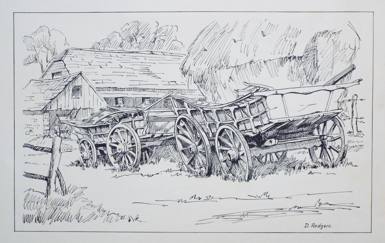 Ink - Old farm wagons