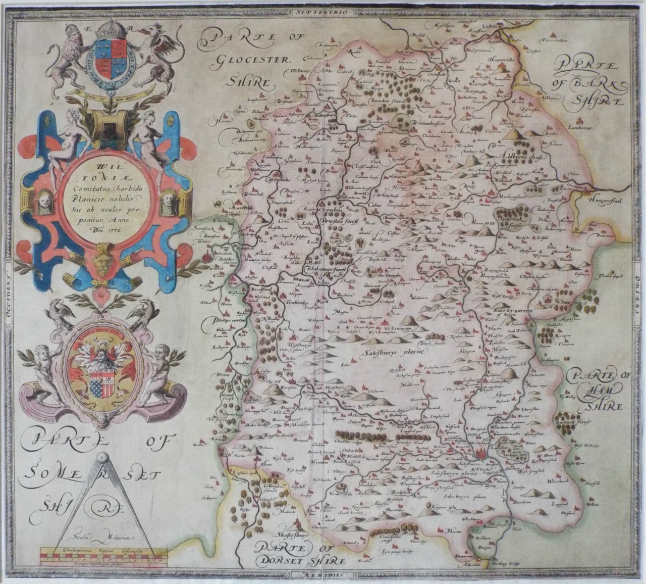 Map of Wiltshire - Saxton