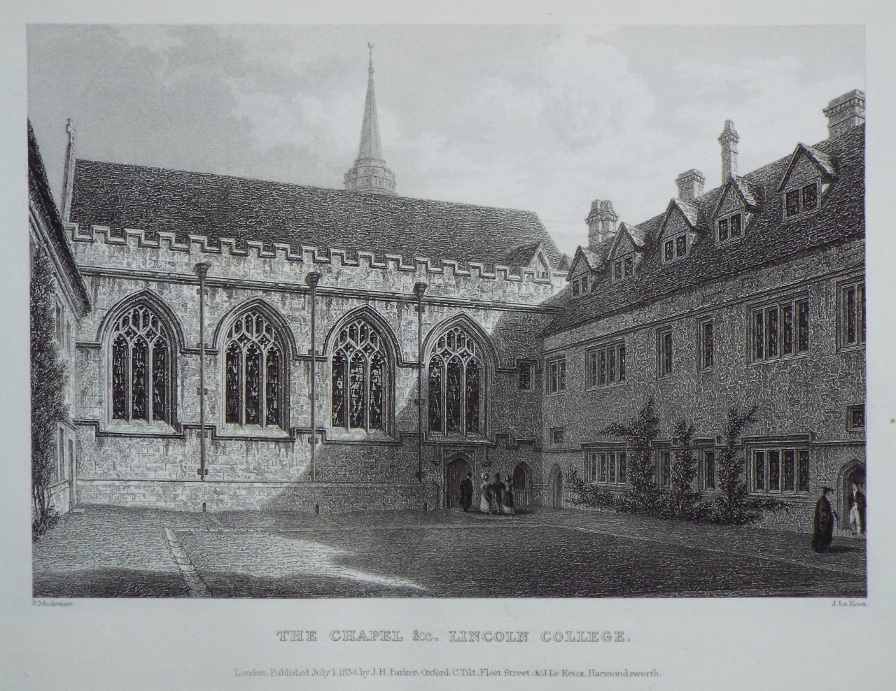 Print - The Chapel &c. Lincoln College. - Le